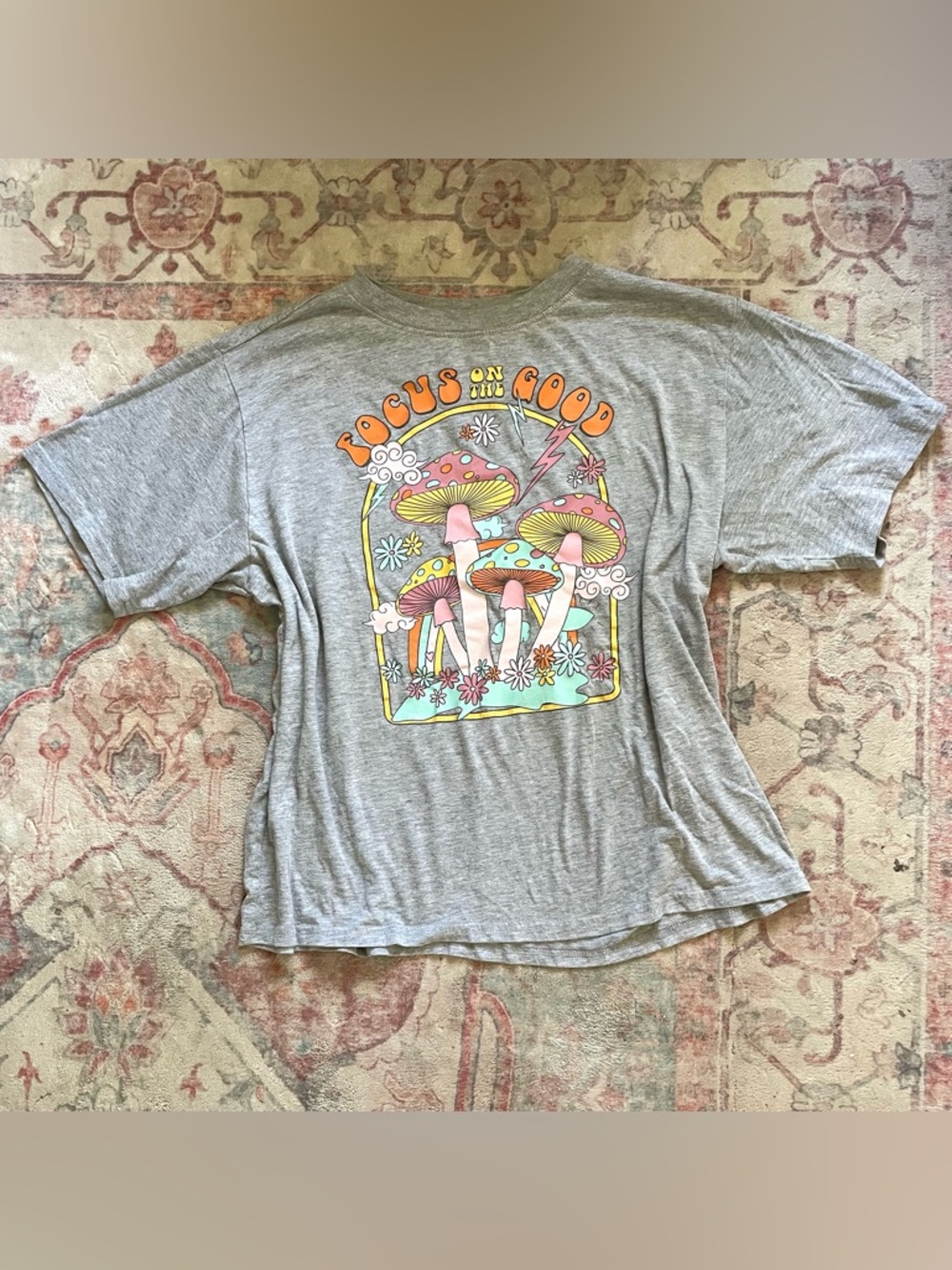 Modern Lux Heather Gray Graphic Tee with White Logo